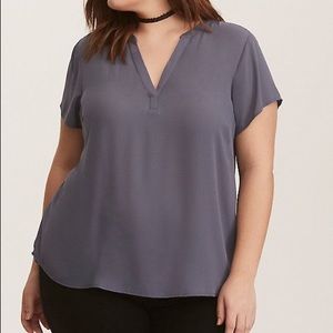 Torrid Georgette Pull Over Blouse Silver 5